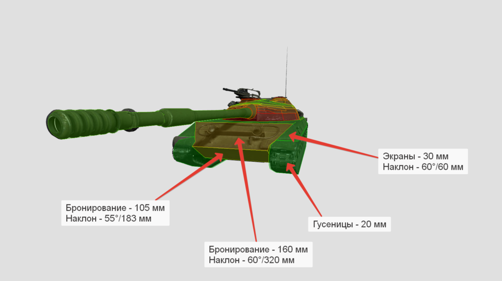 Бронирование среднего танка Об. 430У (ВЛД, НЛД)