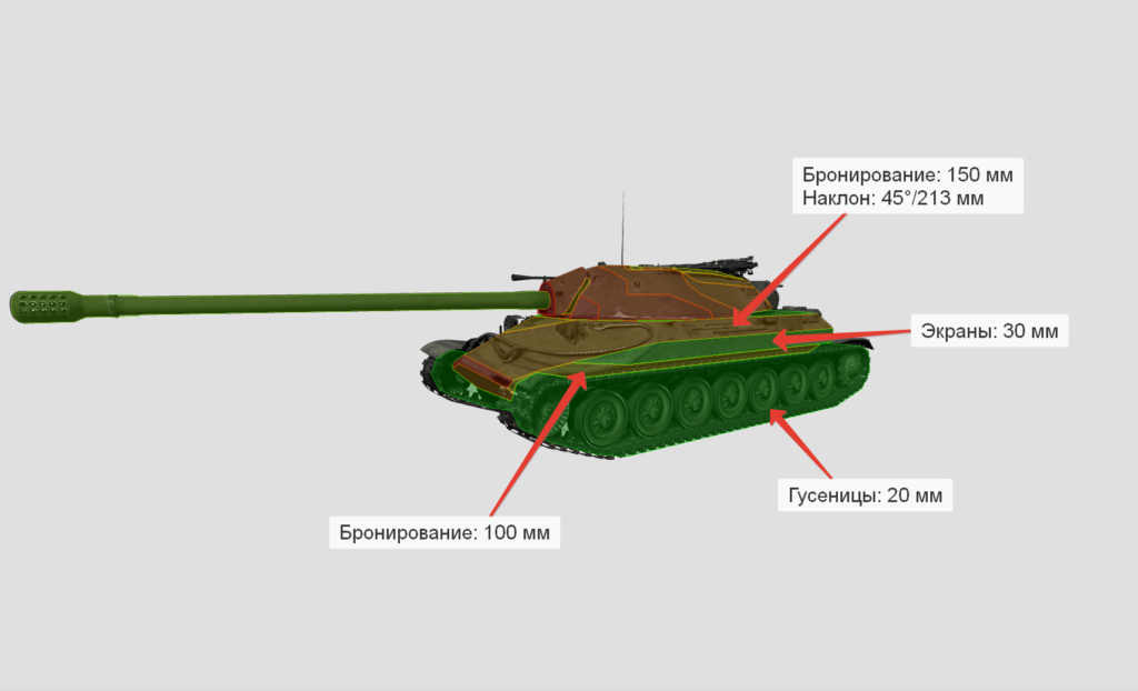 Бронирование танка ИС-7 (борт)