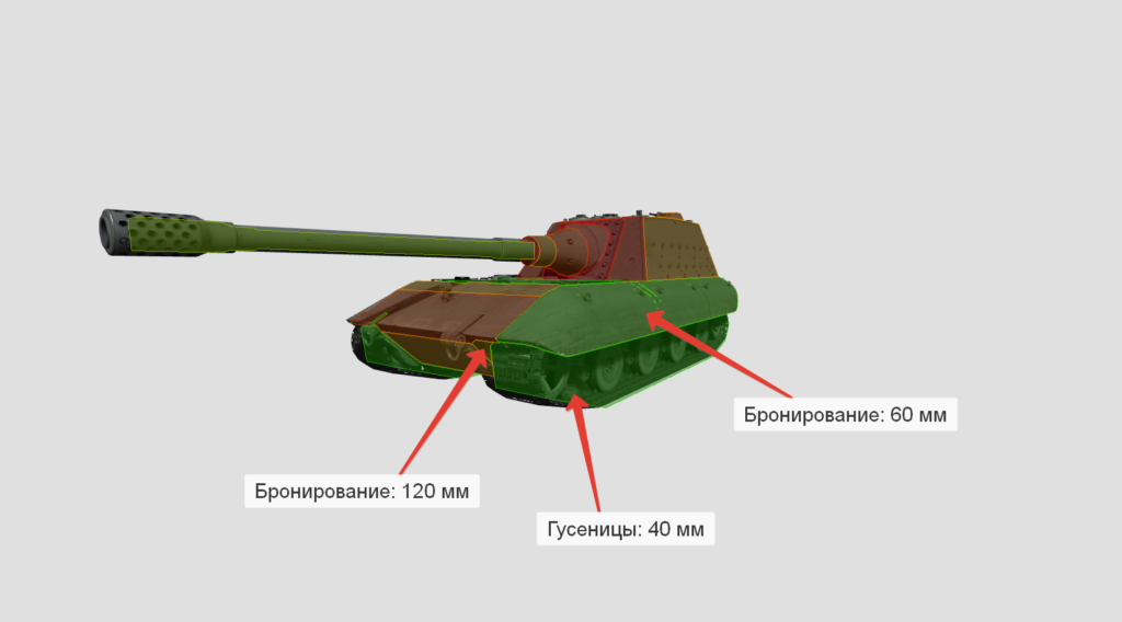 Бронирование ПТ-САУ Jagdpanzer E 100 (борт)