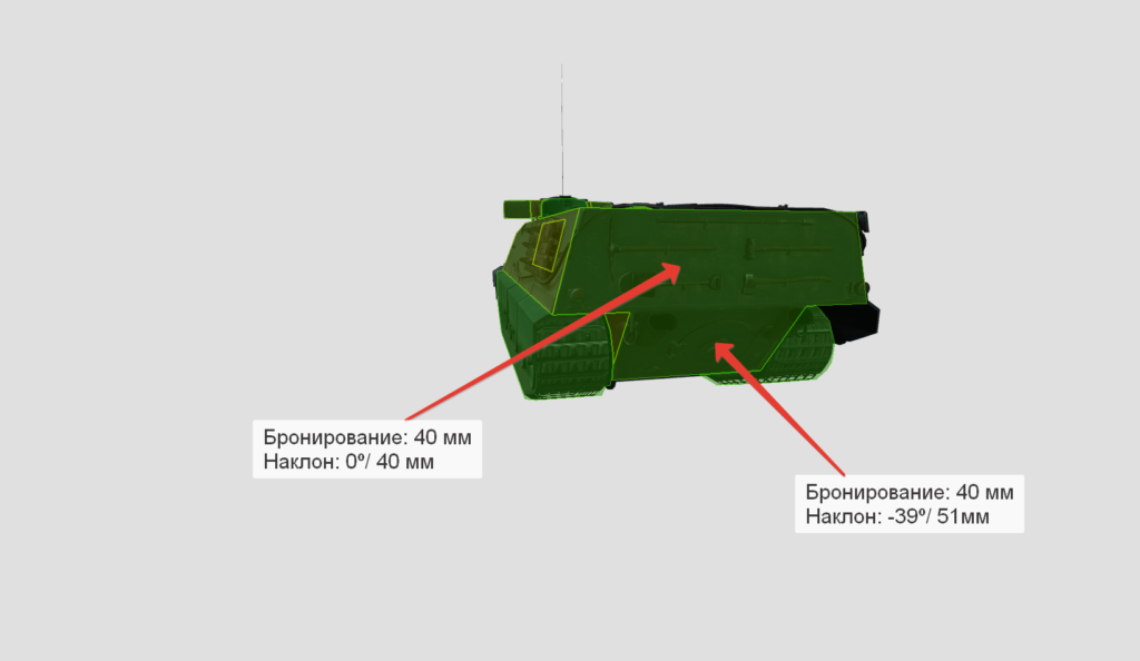 Бронирование ПТ-САУ AMX 50 Foch B (корма)